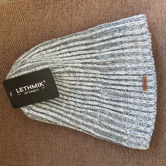 Lethmik Marled Gray Knit Men’s Slouchy Fleece Lined Beanie Hat - Picture 5 of 9